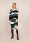 Abstract Striped Jumper Dress In Green - Lilura London