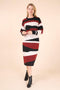 Abstract Striped Jumper Dress In Red - Lilura London