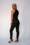 Sleeveless Jumpsuit With Lace Insert In Black