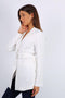 White Double Breasted Belted Blazer - Lilura London