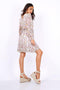 White Long Sleeve Mini Dress In Chiffon Paisley Print - Lilura London