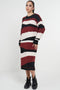 Abstract Striped Jumper Dress In Red - Lilura London