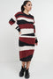 Abstract Striped Jumper Dress In Red - Lilura London