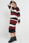 Abstract Striped Jumper Dress In Red - Lilura London