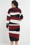 Abstract Striped Jumper Dress In Red - Lilura London