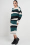 Abstract Striped Jumper Dress In Green - Lilura London