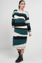 Abstract Striped Jumper Dress In Green - Lilura London