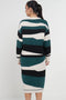 Abstract Striped Jumper Dress In Green - Lilura London