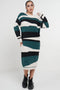 Abstract Striped Jumper Dress In Green - Lilura London