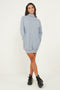 Blue Jumper Dress With Roll Neck And Pockets - Lilura London