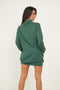 Jumper Dress With Roll Neck And Pockets In Green - Lilura London