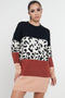 Leopard Colour Block Sweater Dress - Lilura London