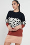 Leopard Colour Block Sweater Dress - Lilura London