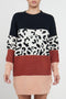 Leopard Colour Block Sweater Dress - Lilura London