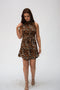 Halterneck Swing Mini Dress In Leopard Print