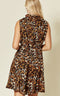 Halterneck Swing Mini Dress In Leopard Print By Lilura London