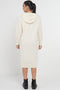 Longline Hooded Jumper Dress In Beige - Lilura London