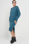 Longline Hooded Jumper Dress In Jade Green - Lilura London